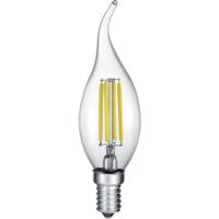 LED Kaarslamp Filament 4W E14 Warm Wit Dimbaar Transparent Glas - thumbnail