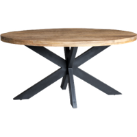 Sohome Ovale Eettafel 'Yannick' Mango met staal, 160 x 80cm - thumbnail