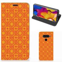 LG V40 Thinq | Hoesje met Magneet | Batik Oranje - thumbnail