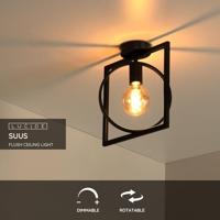 Lucide SUUS - Plafonnière - 1xE27 - Zwart - thumbnail