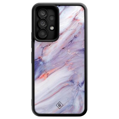 Samsung Galaxy A52(s) zwarte case - Marmer paars Samsung Galaxy A52(s) zwarte case - Marmer paars