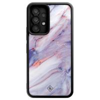 Samsung Galaxy A52(s) zwarte case - Marmer paars - thumbnail