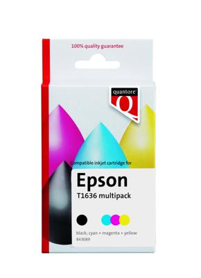 Inktcartridge quantore epson 16xl t1636 zwart 3 kl Inktcartridge quantore epson 16xl t1636 zwart 3 kl