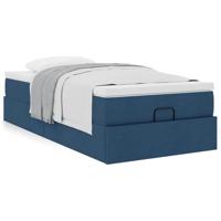 Ottoman bed met matras 90x190cm stof blauw - thumbnail