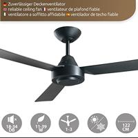 Beacon Plafondventilator zwartCalypso Ø 122cm IP20 - 213017 - thumbnail