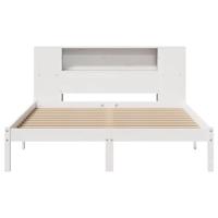 Bed met boekenkast zonder matras grenenhout wit 150x200 cm - thumbnail