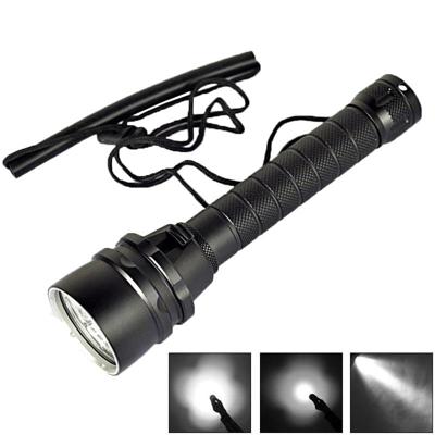 5 x CREE XM-L2 White Light Diving Flashlight 6800 LM Diving Depth: 150m (Black)