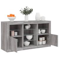 Dressoir met LED-verlichting 123x37x67 cm grijs sonoma eiken - thumbnail