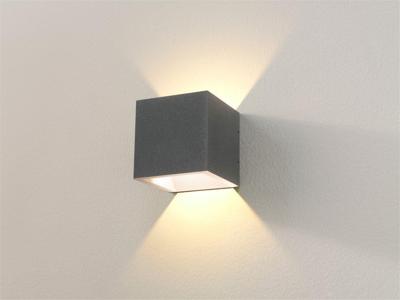 Wandlamp Artdelight Cube 2 Lichts LED 2700K Dimbaar Grafiet