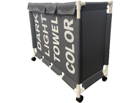 Lowander Wasmand met deksel 120 liter - Wassorteerder 4 vakken op wieltjes - thumbnail