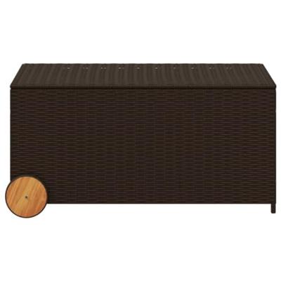 Tuinbox met wielen 190 L poly rattan bruin Tuinbox met wielen 190 L poly rattan bruin