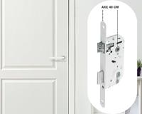 Serratura da incasso foro cilindro - YALE - Y50R-A40/B - Asse 40 mm, cassa 135 mm - Scrocco reversibile, Testa tonda - Bianco - thumbnail