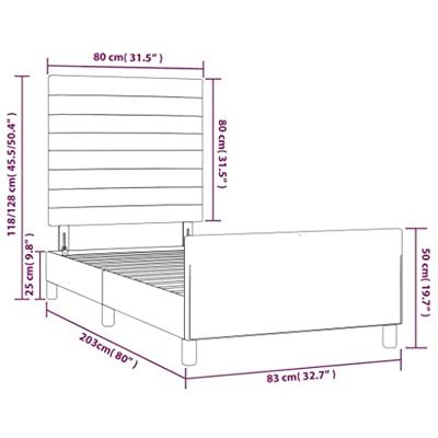 Bedframe zonder matras 80x200 cm stof zwart