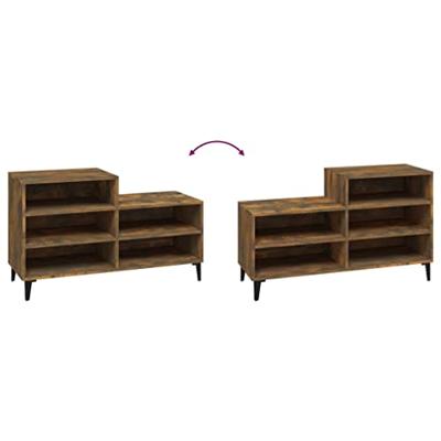 Schoenenkast 102x36x60 cm bewerkt hout gerookt eikenkleurig