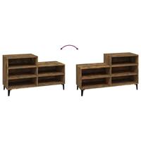 Schoenenkast 102x36x60 cm bewerkt hout gerookt eikenkleurig - thumbnail