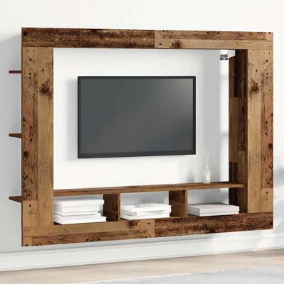TV-kast Wandgemonteerd Oud hout 152 x 22 x 113 cm Bewerkt hout