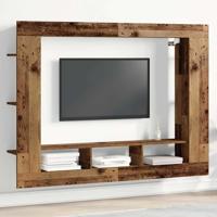 TV-kast Wandgemonteerd Oud hout 152 x 22 x 113 cm Bewerkt hout - thumbnail