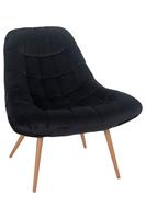 Artistiq Fauteuil 'Jurre' Velvet, kleur Zwart - thumbnail