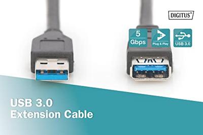 DIGITUS USB 3.2 Gen1 verlengkabel - 3.0 m - USB A (m) naar USB A (f) - 5 Gbit/s - verbindingskabel - zwart