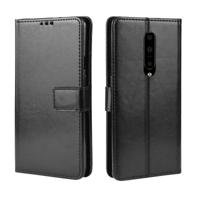 Retro Crazy Horse textuur horizontale Flip lederen case voor OnePlus 7 Pro met houder & card slots & Photo Frame (zwart) - thumbnail