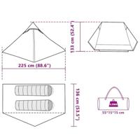 VidaXL Tent 2-persoons waterdicht verduisterend stof wit - thumbnail