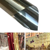 UV-reflecterende One Way privacy decoratie glas venster film sticker breedte: 100cm lengte: 1M (goud) - thumbnail