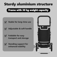 VidaXL Winkel trolley zwart 36,5 x 46,5 x 100,5 cm oxford stof - thumbnail