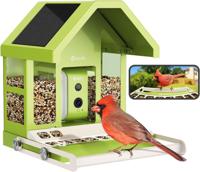 Birdfy Metalen Lite Slim vogelhuisje met camera - Op Zonne-energie met AI-Vogelherkenning - Camera in nestkast - thumbnail