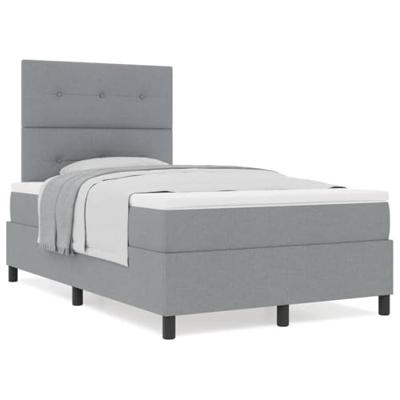 Boxspring bed met matras Lichtgrijs 120 x 200 cm Stof