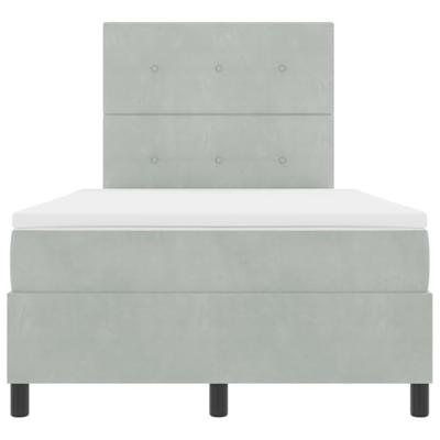 Boxspringbed met matras fluweel lichtgrijs Small Double