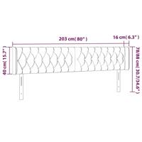 Hoofdbord LED 203x16x78/88 cm stof crèmekleurig - thumbnail