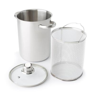 Aspergepan met Inzetmand - RVS - 19x14 cm