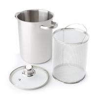 Aspergepan met Inzetmand - RVS - 19x14 cm - thumbnail