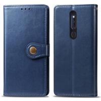 Retro Solid Color Leather Buckle Mobile Phone Protection Leather Case with Lanyard & Photo Frame & Card Slot & Wallet & Bracket Function for OPPO F11 - thumbnail