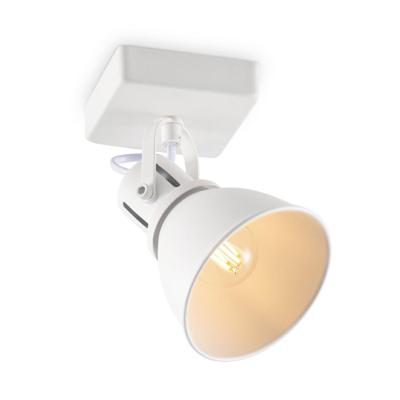 Industriële Plafondspots - Wit - Met E14 Fitting - Metaal Spotlights - 9.5 x 9.5 x 20.5cm - Voor woonkamer en slaapkamer - Lichtbron niet inbegrepen