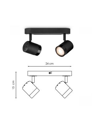 Home sweet home manu 2L ↔ 24 cm LED opbouwspot zwart Home sweet home manu 2L ↔ 24 cm LED opbouwspot zwart
