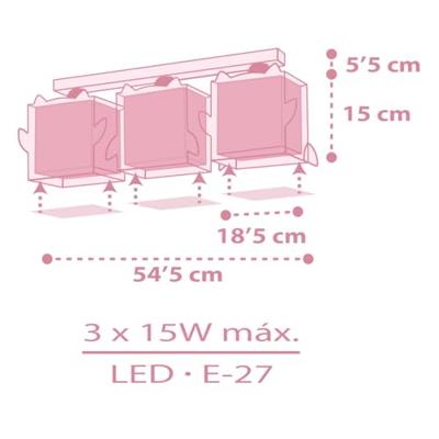 Dalber Kinderkamer plafondlampPink Owl - 64483