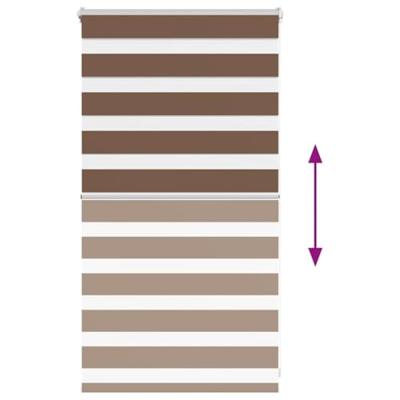 VidaXL Zebra rolgordijn 75x100 cm stofbreedte 70,9 cm polyester bruin