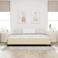 Boxspring bed met matras Crème 200 x 200 cm Stof - thumbnail