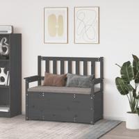 Bankje 112,5x51,5x96,5 cm massief grenenhout grijs - thumbnail