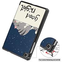Lunso - Lenovo Tab M8 Gen 4 (8 inch) - Tri-Fold Bookcase hoes - Lazy Cat - thumbnail