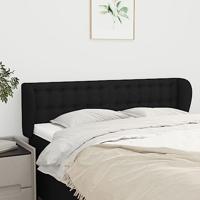 Hoofdbord met randen 147x23x78/88 cm stof zwart - thumbnail