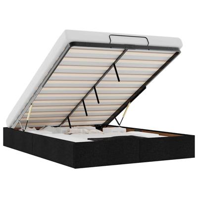 Bedframe zonder matras 140x200 cm stof zwart