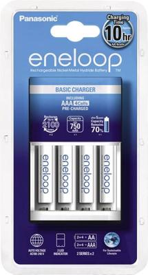 Panasonic oplader + 4 x Panasonic Eneloop AAA batterijen