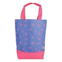 Yello strandtas canvas blauw/rood 52 x 42 x 16 cm - thumbnail