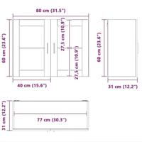 Keukenbovenkast met glazen deur Porto sonoma eikenkleurig - thumbnail