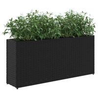 Plantenbakken met 2 potten 2 st 90x20x40 cm poly rattan zwart - thumbnail