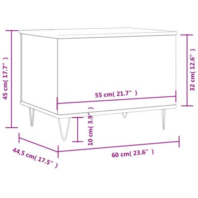 Salontafel 60x44,5x45 cm bewerkt hout betongrijs Salontafel 60x44,5x45 cm bewerkt hout betongrijs