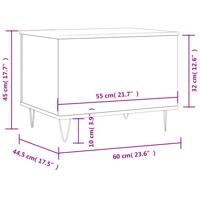 Salontafel 60x44,5x45 cm bewerkt hout betongrijs - thumbnail