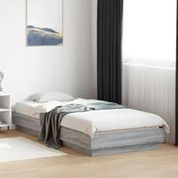 Bedframe met LED-verlichting grijs sonoma eikenkleur 100x200 cm - thumbnail